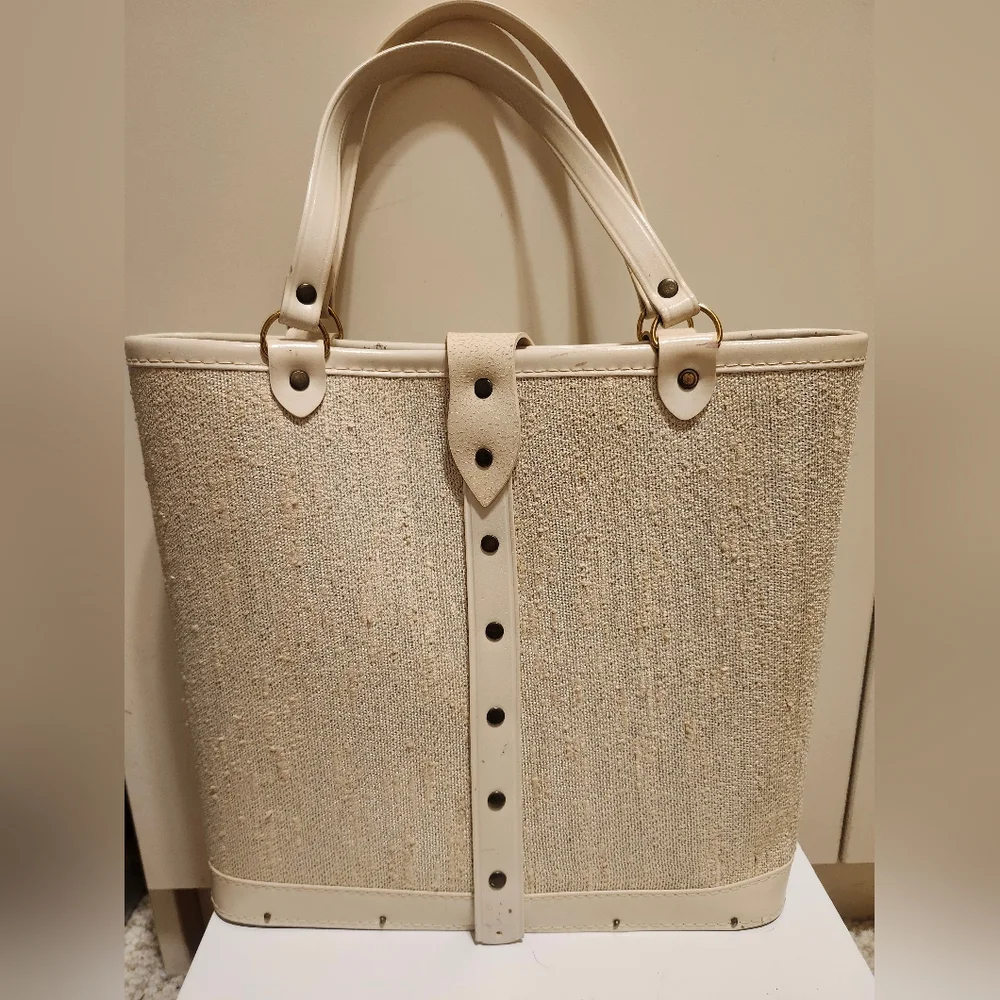 Vintage Pristine 1960s Enid Collins–Inspired “Jeweled Garden” Canvas Tote - Picture 3 of 8